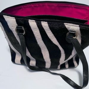 Cowhide and leather large bag made in Italy